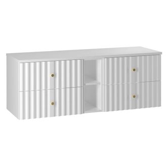 Petits Meubles Mueble bajo lavabo 140cm paneles de melamina y de mdf blanco