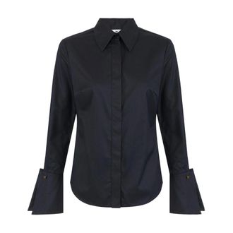 Elisabetta Franchi Striped Oversized-Cuff Shirt - female - Elisabetta Franchi - Shirts - Black - XL - Blouses & Shirts