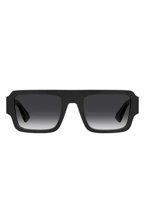 Moschino 54mm Gradient Flat Top Sunglasses in Black/Dark Grey Sf at Nordstrom