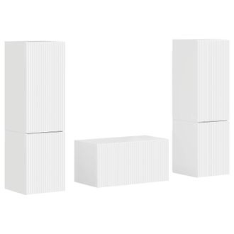 vidaXL Conjunto De Mueble De Tv 5 Pcs Brillante Madera De Ingenier&iacute;a Vidaxl