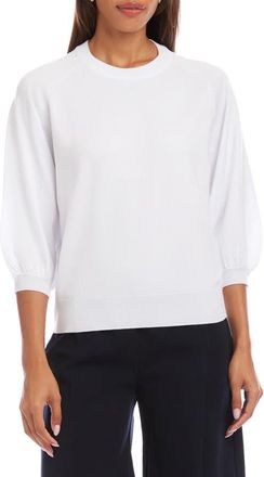 Karen Kane Puff Sleeve Sweater in White at Nordstrom, Size X-Large