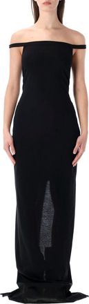 Rick Owens Black Draped Sleeveless Maxi Dress