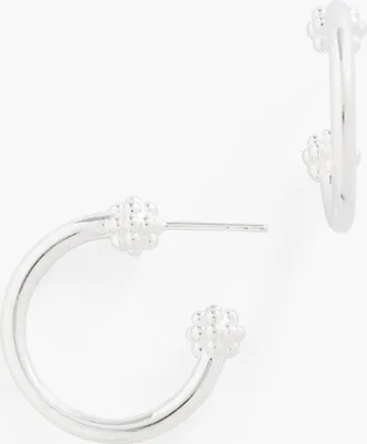 Talbots Sterling Silver Ball Cluster Hoop Earrings - 001 Talbots