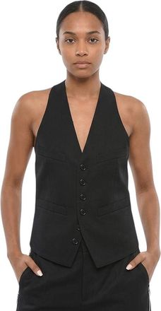 Dsquared2 Black Solid V Neck Jacket