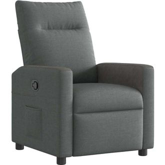 vidaXL Sill&oacute;n Reclinable De Tela Gris Oscuro Vidaxl