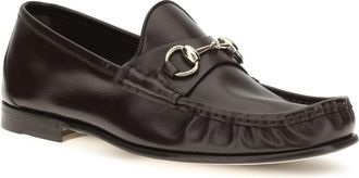 Gucci Mens Lugano Leather Loafers Cocoa