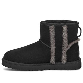 UGG (WMNS) UGG Classic Mini Shearling Logo Black 1153473-BLK