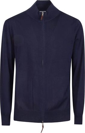 Ballantyne Stijlvolle Rits Cardigan - Heren - Vesten - Blauw - M - Truien & Vesten