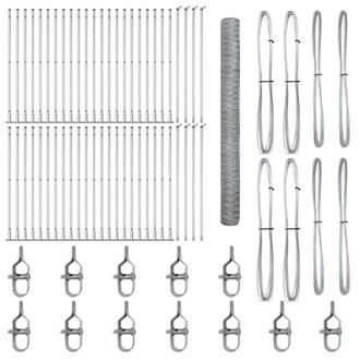 Berkfield Home Hexagon Fence 1.6x100 m Galvanized Steel in Silver