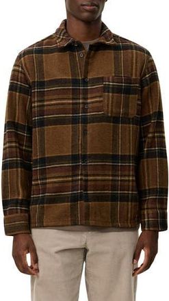 Les Deux Kaleb Check Wool Blend Overshirt in Monks Robe at Nordstrom Rack, Size Xx-Large