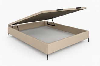 Colch&oacute;n Morfeo Canap&eacute; abatible de madera tapizada beige 160x200 - mediterr&aacute;neo