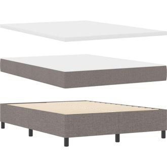 vidaXL Box Spring Bed with Mattress Taupe 160 x 200 cm Fabric vidaXL