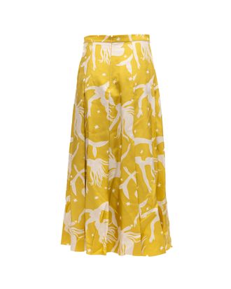 Valentino Garavani Yellow Printed Maxi Womens Skirt