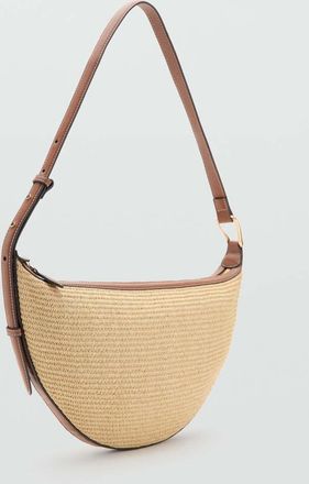 Mango Borsa da spalla texture marrone medio - Donna - Taglia unica - MANGO