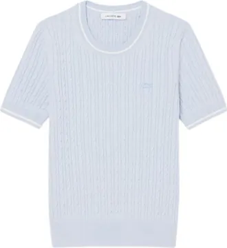 Lacoste Truien & Vesten, Dames, Blauw, XS, Katoen, Round-neck Truien