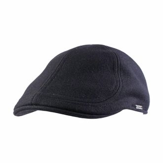 Wigens Mens Melton Wool Pub Cap In Black