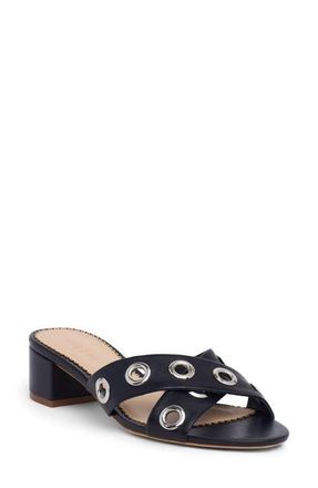 Cinq &agrave; Sept Maya Studded Block Heel Sandal in Navy at Nordstrom, Size 10.5Us