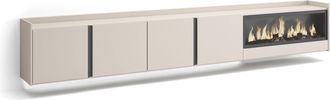 Skraut Home Skraut Home - Mueble Tv, Televisi&oacute;n, Muebles De Sal&oacute;n, Almacenaje, 315x35x50cm, Para Tv Hasta 80, Chimenea El&eacute;ctrica Xxl, Colgado, Suspendido, Led, Es