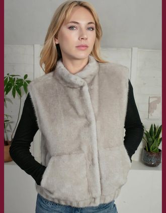 Nooki Design Womens Isla Faux Fur Gilet in Grey - Size: 10/8