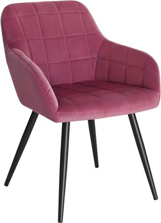 Woltu Woltu - 1x Sillas De Comedor Nordicas Estilo Vintage Juego De 1 Silla De Cocina Silla Tapizada Con Reposabrazos Tapizadas En Terciopelo Estructura De 