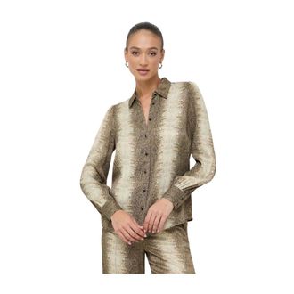Twinset Geprint shirt van viscose - Dames - Blouses & Shirts - Groen - Maat: XS Viscose