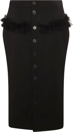 Alexander McQueen Gonna con ruches - Nero