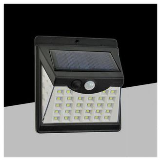 Trade Shop Trade Shop Traesio - Trade Shop - Faretto Applique Led Parete Con Pannel Solare Luce Calda 3000k Ip65 So-a3-c