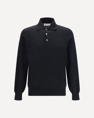 Brunello Cucinelli Long sleeve cotton Polo Male 54