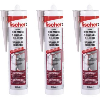 Fischer Sanit&auml;rsilicon Dssa 310 Gris Sanitario (3 Pzas.) - 573641