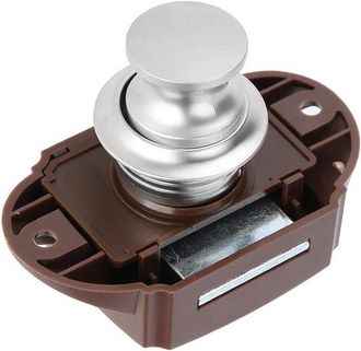 OEM Cerradura Para Armario Con Pulsador, Cerradura De Pulsador De Aleaci&oacute;n De Zinc, Manilla Con Pomo, Sin Llave, Grosor 14-16 Mm, Seguridad