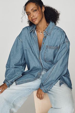 Pilcro Cotton Denim Buttondown Shirt