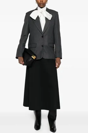 Anine Bing Ross Single Breasted Blazer In Dark Grey