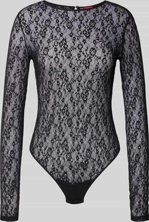 HUGO BOSS Slim Fit Body mit Spitze Modell DULIETTA in Black, Gr&ouml;&szlig;e XL
