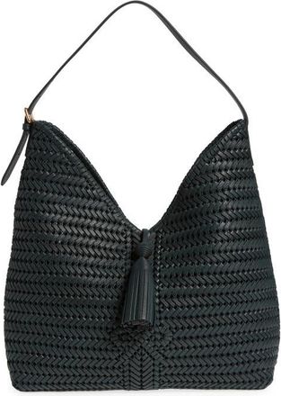 Anya Hindmarch Neeson Tassel Woven Leather Hobo Bag in Dark Holly at Nordstrom