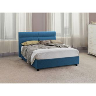 Dmora Cama Individual Adalpina, Colch&oacute;n Incluido, Hecho En Italia, Azul