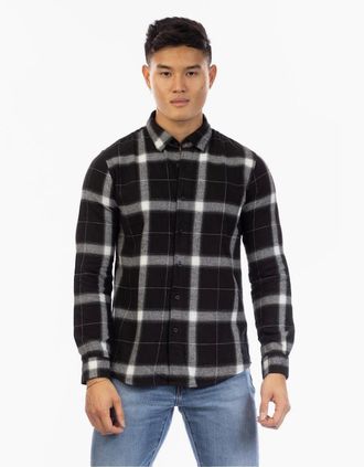 Peter Werth Mens Haslam Collared Long Sleeve Regular Fit Shirt - Multi - Size: Regular/36