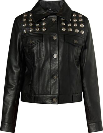 Faina Lederen jas Dames zwart