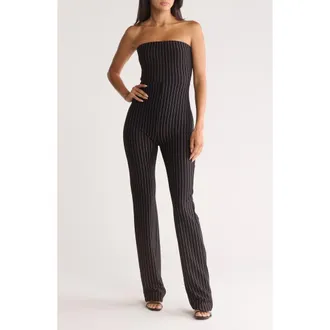 Naked Wardrobe Strapless Jumpsuit in Black at Nordstrom Rack, Size 2X