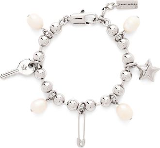 Marc Jacobs Punk Beauty Faux Pearl Charm Bracelet in Silver/Multi at Nordstrom
