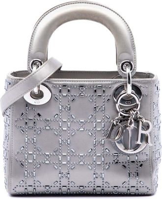 Dior Pre-owned Dior Mini Satin Cannage Crystal Embellished Lady Dior Ladies JC579DEHZFMACOC8
