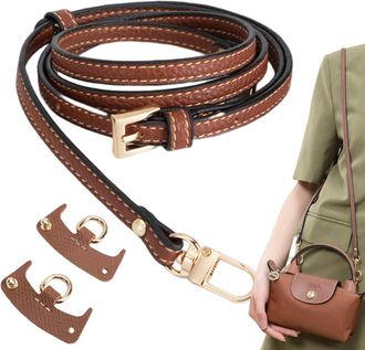 Generic Purse Straps for Handbags, PU Leather Tote Replacement, Adjustable Shoulder Straps with 2 Buckles, for Women Shoulder Small Handbag