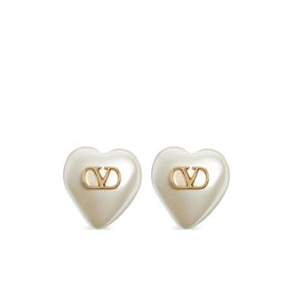 Valentino Garavani Earrings, female, White, Size: ONE SIZE VLogo Signature Earrings