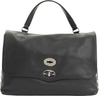 Zanellato Postina M Leren Handtas - Dames - Handtassen - Zwart - ONE Size - Leer - Tassen
