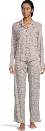 Karen Neuburger Petite Novelty Long Sleeve Girlfriend Pajama Set Womens Pajama Sets Brocade Vines : PXL (US 18P-20P), Cotton/Polyester