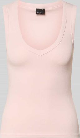 Gina Tricot Slim Fit Top mit V-Ausschnitt in Rosa, Gr&ouml;&szlig;e XL