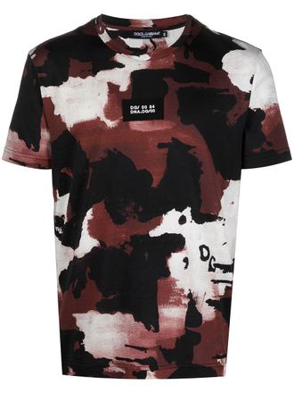 Dolce & Gabbana camouflage print cotton T-shirt - men - Cotton - 46 - Brown