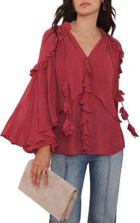 Mint Velvet Ruffle Layered Blouse in Pink at Nordstrom, Size X-Small