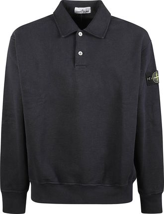 Stone Island Polo Collar Cotton Sweatshirt