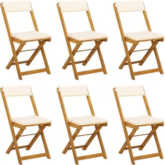 vidaXL Sillas Bistro De Exterior 6 Uds. Blanco Crema Vidaxl