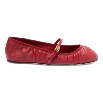 Dolce & Gabbana Scarpe basse rosse con fibbia logo - - Shoes - Donna - Rosso - 37 EU